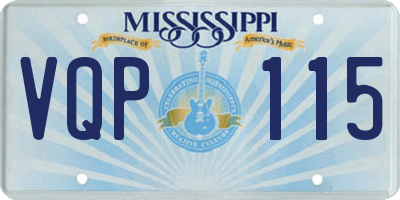 MS license plate VQP115