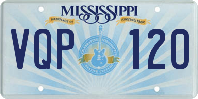 MS license plate VQP120