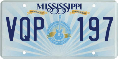 MS license plate VQP197