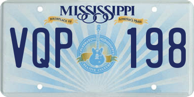 MS license plate VQP198