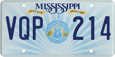 MS license plate VQP214