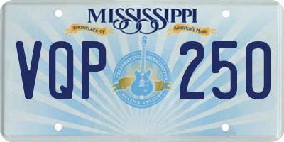 MS license plate VQP250