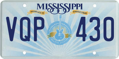 MS license plate VQP430