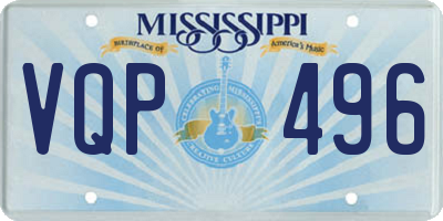 MS license plate VQP496