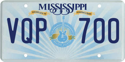MS license plate VQP700