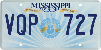 MS license plate VQP727