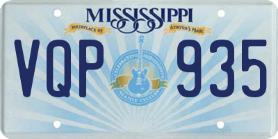 MS license plate VQP935
