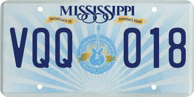 MS license plate VQQ018