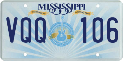 MS license plate VQQ106