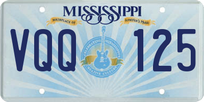 MS license plate VQQ125