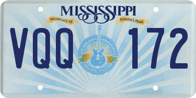 MS license plate VQQ172