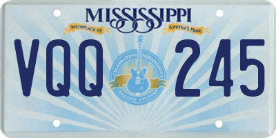 MS license plate VQQ245