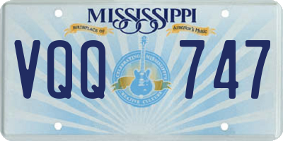 MS license plate VQQ747