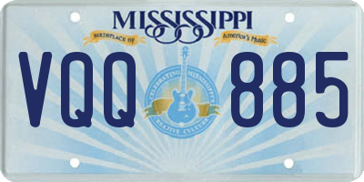 MS license plate VQQ885