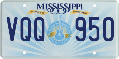 MS license plate VQQ950