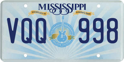 MS license plate VQQ998