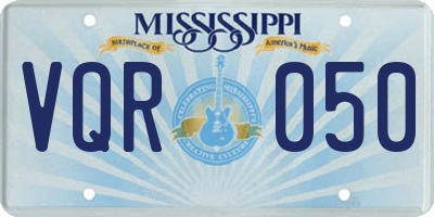 MS license plate VQR050