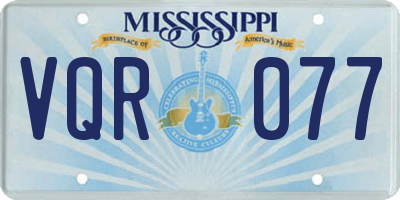 MS license plate VQR077
