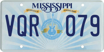 MS license plate VQR079