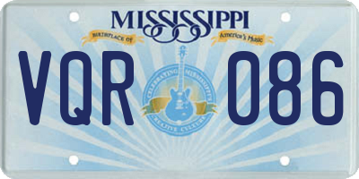 MS license plate VQR086
