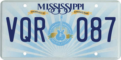 MS license plate VQR087