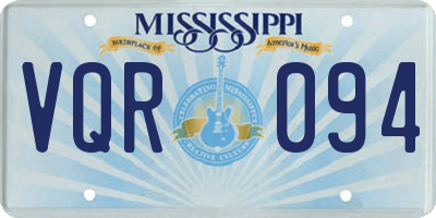 MS license plate VQR094