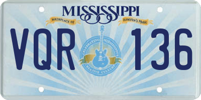 MS license plate VQR136