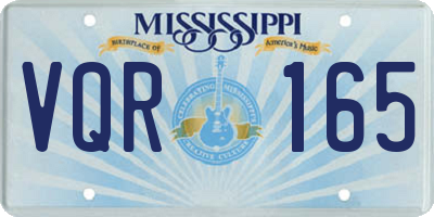 MS license plate VQR165