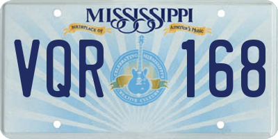 MS license plate VQR168