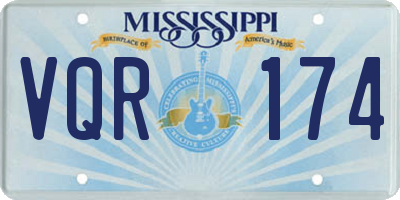 MS license plate VQR174