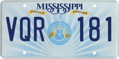 MS license plate VQR181