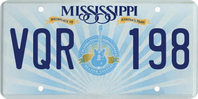MS license plate VQR198