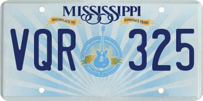 MS license plate VQR325