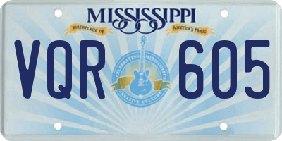 MS license plate VQR605