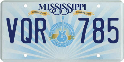MS license plate VQR785