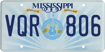 MS license plate VQR806