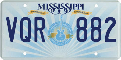 MS license plate VQR882