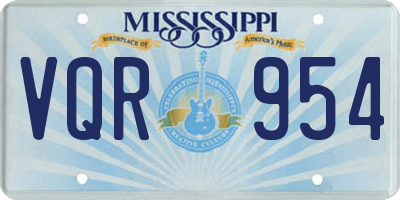 MS license plate VQR954