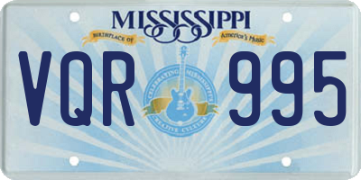 MS license plate VQR995