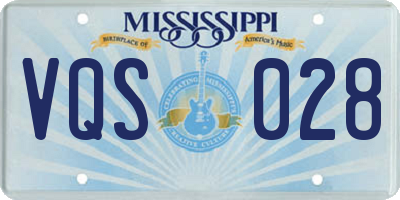 MS license plate VQS028