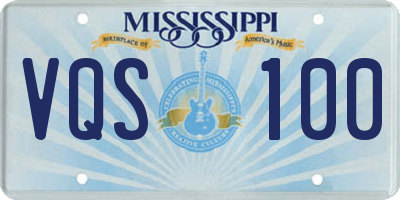 MS license plate VQS100