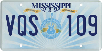 MS license plate VQS109