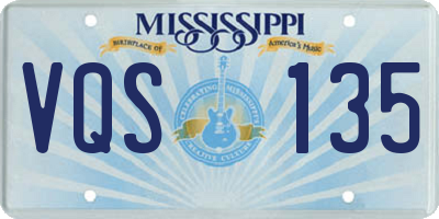 MS license plate VQS135