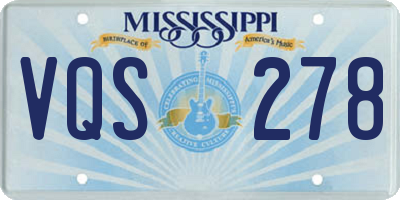 MS license plate VQS278