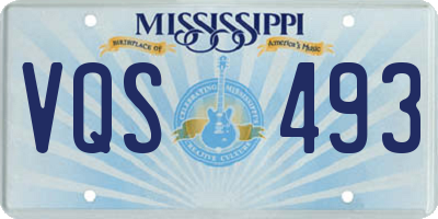 MS license plate VQS493