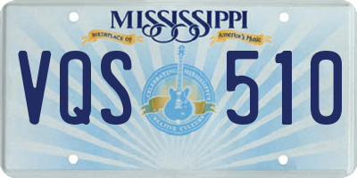 MS license plate VQS510