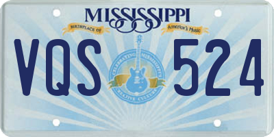 MS license plate VQS524