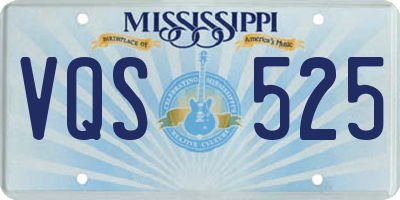 MS license plate VQS525