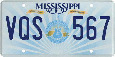 MS license plate VQS567