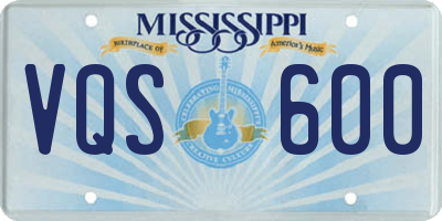 MS license plate VQS600